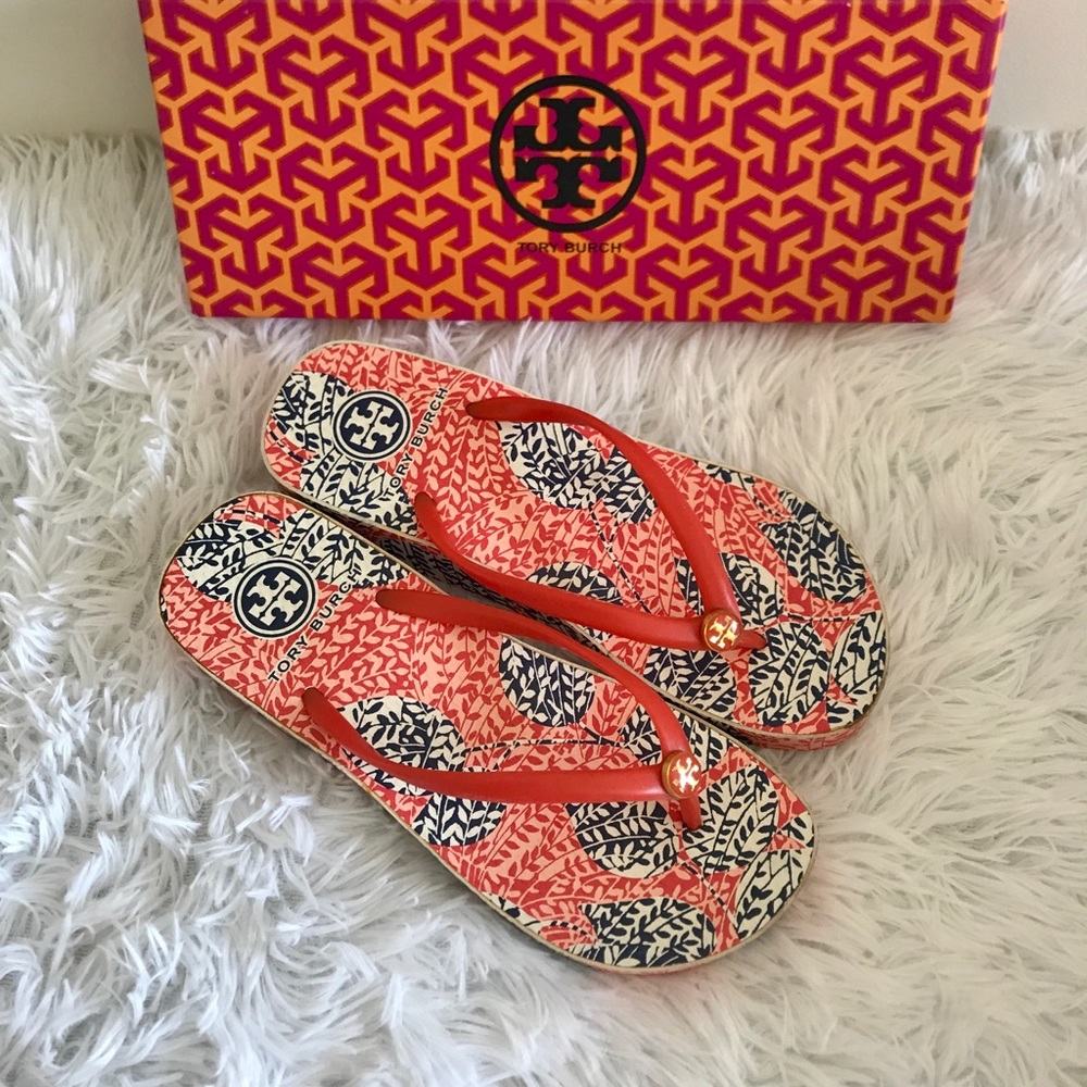Tory Burch Habanero Pepper Thandie Wedge Sandals